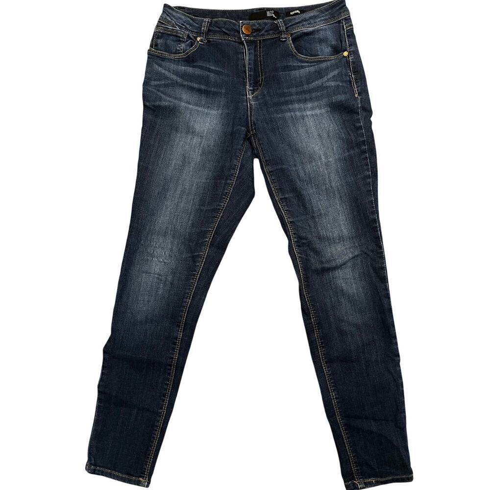 1822 Denim Adrianna Mid‎ Rise Skinny Jeans Women’s Dark Wash Stretch